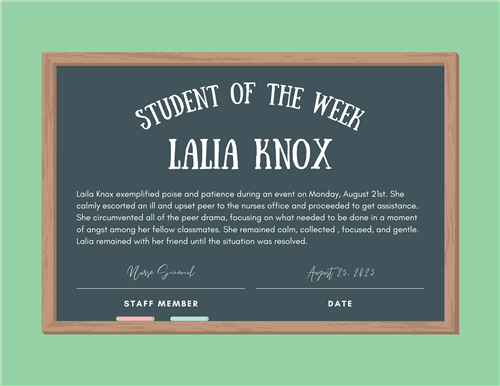 Student of the week